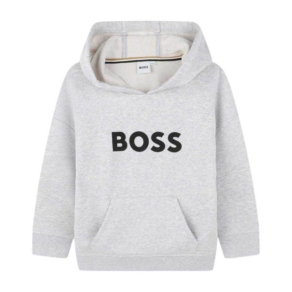 Boss Childrens/Kids Print Logo Hoodie / Gray